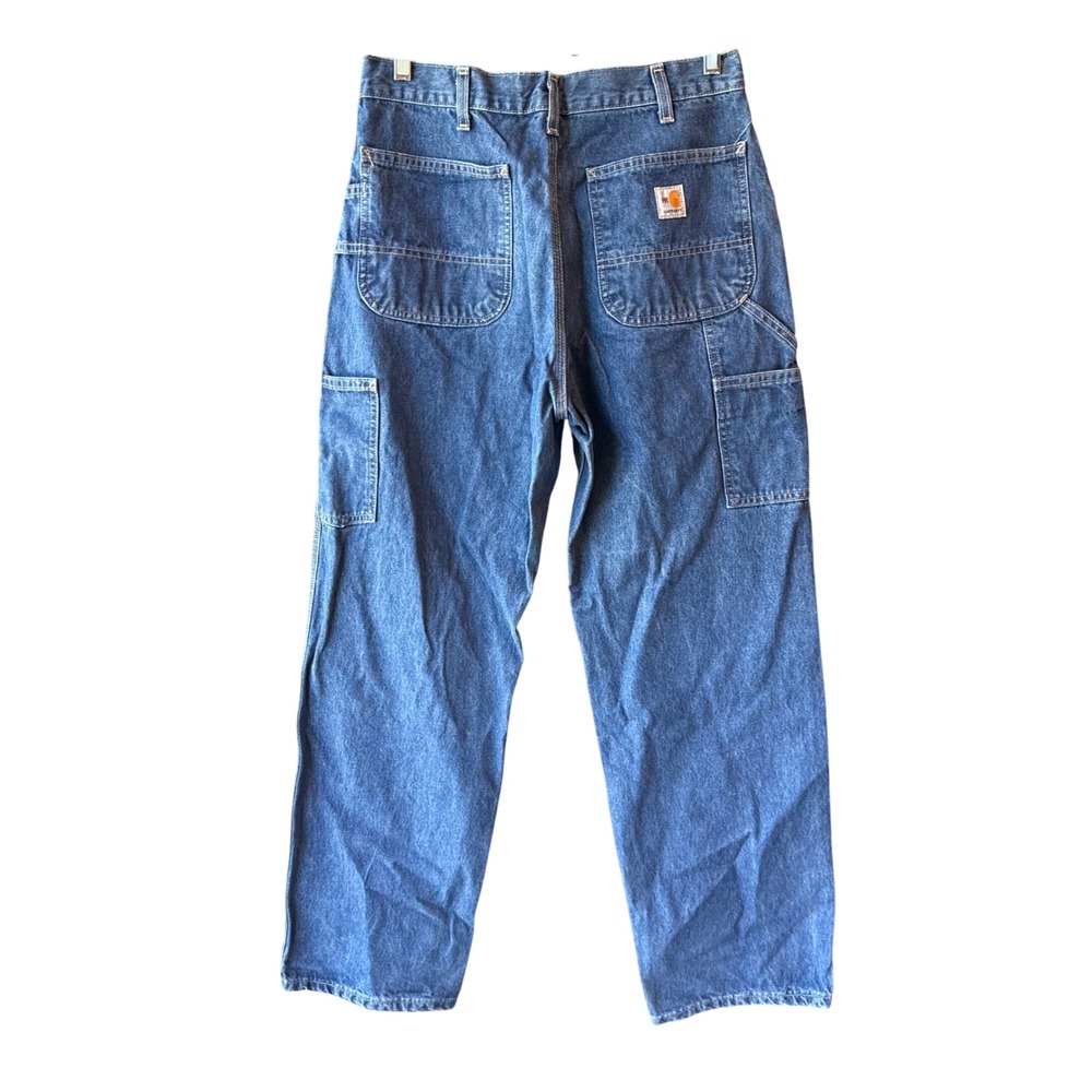 Carhartt FRB13 DNM Flame Resistant Carpenter Jeans Men's Sz 33x32 Original Fit - Picture 2 of 10